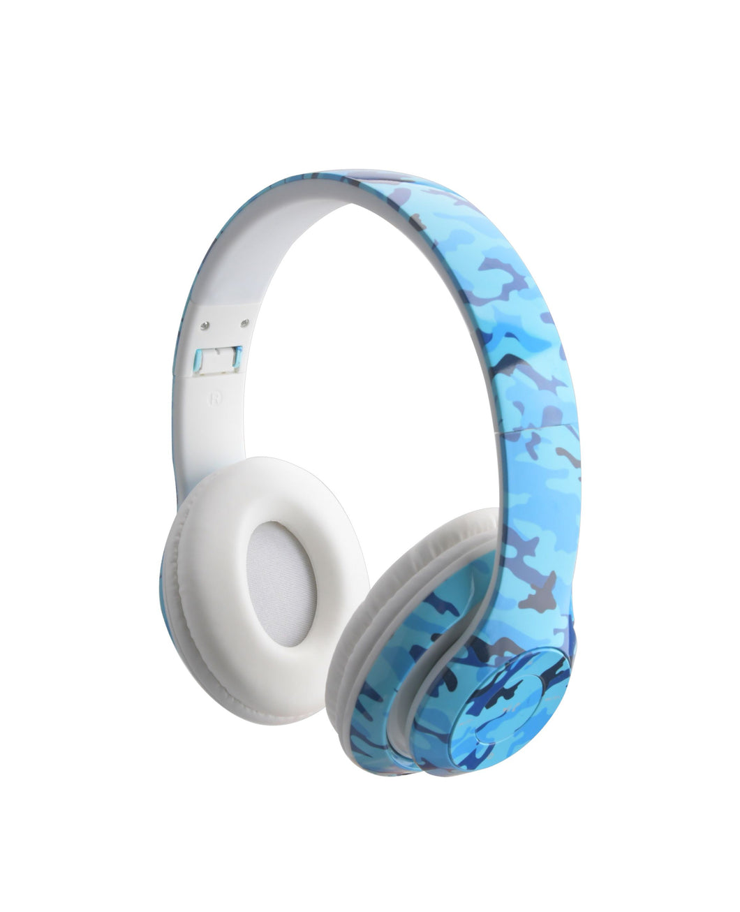 Wireless Express Bluetooth Headphones - Foldable Bluetooth Headset - Lightweight Headphones - Adjustable On-Ear Headphones - Fashion Bluetooth Headphones with Microphone (Blue Camo)