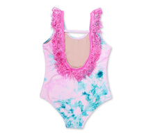 Load image into Gallery viewer, Fringe Back 1pc - Cotton Candy Tie Dye Girls Swimsuit
