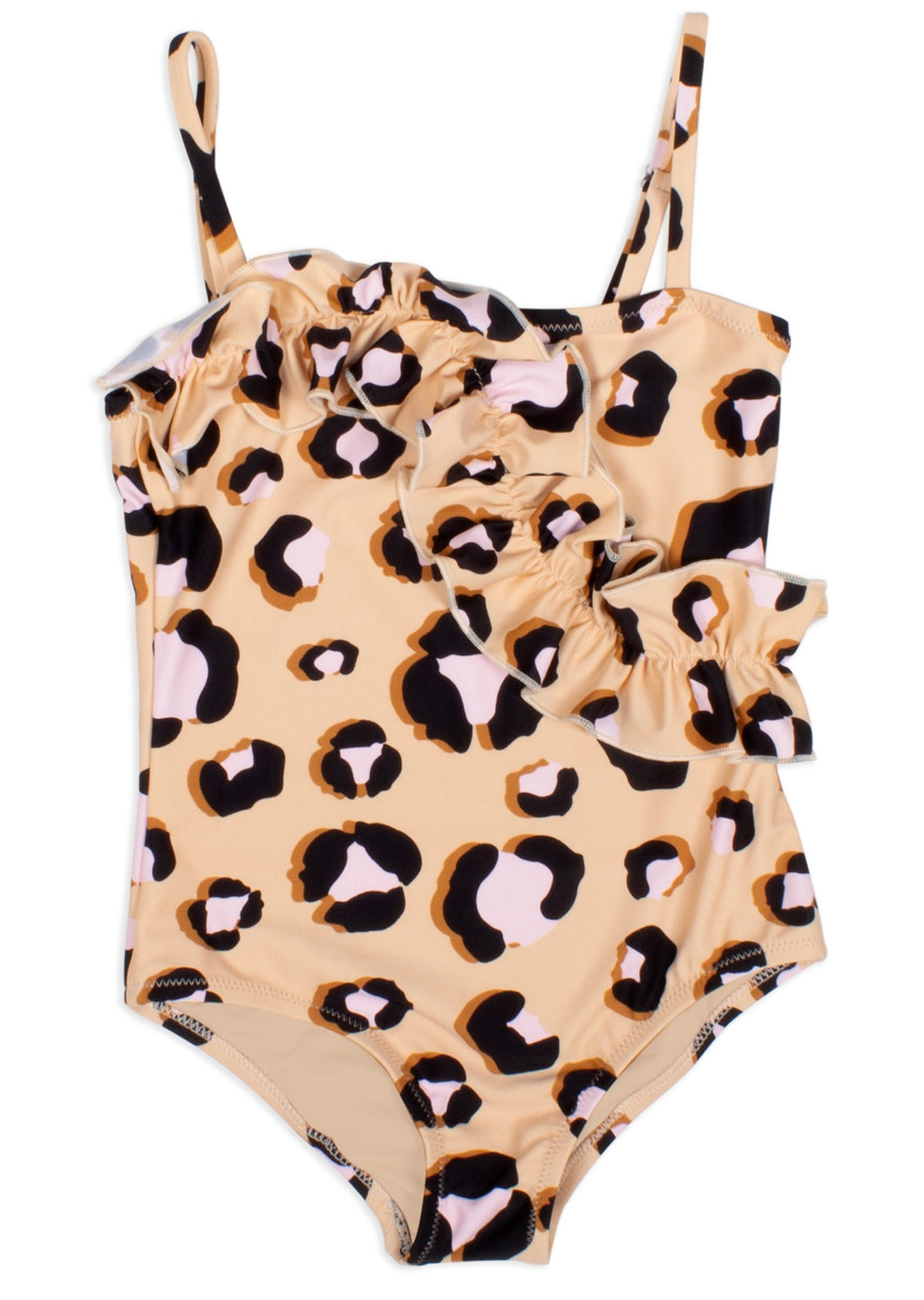 Ruffle Front 1pc - Natural Leopard Swimsuit